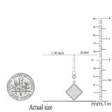0.18 Carat (ctw) Round Diamond Ladies Beaded Kite Shape Dangling Drop Earrings Sterling Silver