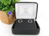 Open Circle Ladies Stud Earrings, 10K White Gold