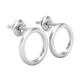 Open Circle Ladies Stud Earrings, Sterling Silver