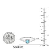 4 MM Heart Blue Topaz Ladies Solitaire Bridal Engagement Ring Sterling Silver