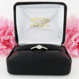 0.05 Carat (ctw) Round White Diamond Ladies Kite Shape Engagement Ring Sterling Silver