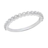 0.20 Carat (ctw) Round White Diamond Ladies Anniversary Wedding Stackable Band 1/5 CT Sterling Silver