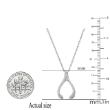 0.10 cttw Round White Diamond Wishbone Pendant with 18 inch Silver Chain for Women in 925 Sterling Silver