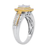 0.25 Carat (ctw) Round Diamond Ladies Engagement Ring 1/4 CT Yellow Gold Plated Sterling Silver