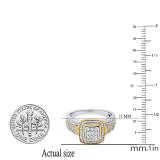 0.25 Carat (ctw) Round Diamond Ladies Engagement Ring 1/4 CT Yellow Gold Plated Sterling Silver