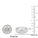 0.25 Carat (ctw) Round White Diamond Ladies Cluster Style Wedding Ring Sets 1/4 CT Sterling Silver