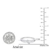 0.06 Carat (ctw) Round White Diamond Ladies Bypass Two Stone Engagement Ring 925 Sterling Silver