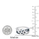 0.25 Carat (ctw) Round Blue & White Diamond Ladies Twisted Right Hand Ring 1/4 CT Sterling Silver