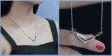 Round Black & White Diamond Accent Ladies Pendant Necklace, Sterling Silver