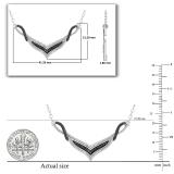 Round Black & White Diamond Accent Ladies Pendant Necklace, Sterling Silver
