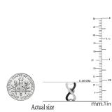 0.20 Carat (ctw) Round Black & White Diamond Ladies Infinity Stud Earrings 1/5 CT Sterling Silver