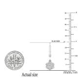 0.95 Carat (ctw) Round White Diamond Ladies Cluster Dangle Earrings 1 CT Sterling Silver