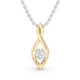 0.24 Carat (ctw) Round White Diamond Ladies Solitaire Infinity Twist Pendant 1/4 CT, 18K Yellow Gold
