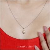 0.24 Carat (ctw) Round White Diamond Ladies Solitaire Infinity Twist Pendant 1/4 CT, 18K Yellow Gold