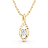 0.24 Carat (ctw) Round White Diamond Ladies Solitaire Infinity Twist Pendant 1/4 CT, 10K Yellow Gold