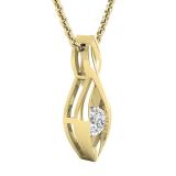 0.24 Carat (ctw) Round White Diamond Ladies Solitaire Infinity Twist Pendant 1/4 CT, 10K Yellow Gold