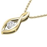 0.24 Carat (ctw) Round White Diamond Ladies Solitaire Infinity Twist Pendant 1/4 CT, 10K Yellow Gold