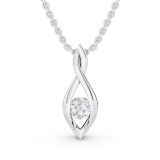 0.24 Carat (ctw) Round White Diamond Ladies Solitaire Infinity Twist Pendant 1/4 CT, Sterling Silver