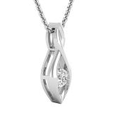 0.24 Carat (ctw) Round White Diamond Ladies Solitaire Infinity Twist Pendant 1/4 CT, Sterling Silver