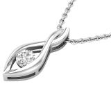 0.24 Carat (ctw) Round White Diamond Ladies Solitaire Infinity Twist Pendant 1/4 CT, Sterling Silver