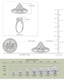 925 Sterling Silver Halo Teardrop Ring, 1.75 ctw Pear & Round Cubic Zirconia