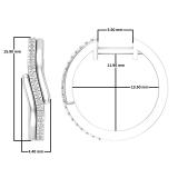 0.11 Carat (ctw) Round White Diamond Ladies Huggie Hoop Earrings 10K White Gold