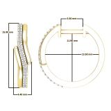 0.11 Carat (ctw) Round White Diamond Ladies Huggie Hoop Earrings 10K Yellow Gold