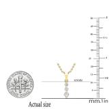 0.22 Carat (ctw) Round White Diamond Ladies 3 Stone Graduating Pendant 1/4 CT, 14K Yellow Gold