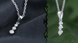 0.22 Carat (ctw) Round White Diamond Ladies 3 Stone Graduating Pendant 1/4 CT, Sterling Silver