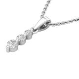 0.22 Carat (ctw) Round White Diamond Ladies 3 Stone Graduating Pendant 1/4 CT, Sterling Silver