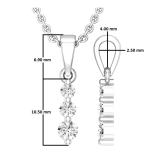 0.22 Carat (ctw) Round White Diamond Ladies 3 Stone Graduating Pendant 1/4 CT, Sterling Silver
