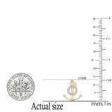 0.14 Carat (ctw) Round White Diamond Ladies Anchor Stud Earrings 10K Yellow Gold