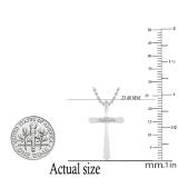 0.13 Carat (ctw) Round White Diamond Ladies Cross Pendant, Sterling Silver