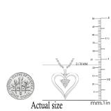 0.20 Carat (ctw) Round White Diamond Ladies 3 Stone Heart Pendant 1/5 CT Sterling Silver