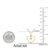 0.11 Carat (ctw) Round White Diamond Ladies Solitaire Heart Pendant 18K Yellow Gold
