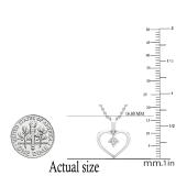 0.11 Carat (ctw) Round White Diamond Ladies Solitaire Heart Pendant Sterling Silver
