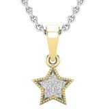 0.06 Carat (ctw) Round White Diamond Ladies Star Pendant 10K Yellow Gold