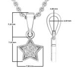 0.06 Carat (ctw) Round White Diamond Ladies Star Pendant Sterling Silver