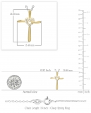 0.05 Carat (ctw) Round White Diamond Ladies Heart with Cross Pendant 18K Yellow Gold
