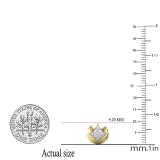 0.05 Carat (ctw) Round White Diamond Ladies Rounded Kite Shape Stud Earrings 10K Yellow Gold