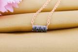 0.30 Carat (ctw) Round Black & White Diamond Ladies Bar Style Pendant 1/3 CT, 14K Rose Gold