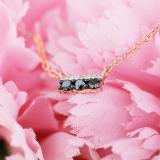 0.30 Carat (ctw) Round Black & White Diamond Ladies Bar Style Pendant 1/3 CT, 14K Rose Gold