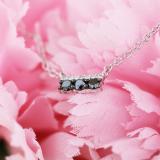 0.30 Carat (ctw) Round Black & White Diamond Ladies Bar Style Pendant 1/3 CT, Sterling Silver