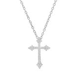 0.25 Carat (ctw) Round White Diamond Ladies Cross Pendant 1/4 CT, 14K White Gold