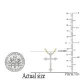 0.25 Carat (ctw) Round White Diamond Ladies Cross Pendant 1/4 CT, 14K Yellow Gold