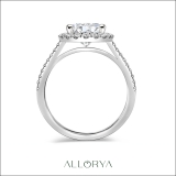 925 Sterling Silver Halo Ring, 3.20 ctw Oval & Round Cubic Zirconia