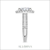 925 Sterling Silver Halo Ring, 3.20 ctw Oval & Round Cubic Zirconia