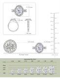 925 Sterling Silver Halo Ring, 3.20 ctw Oval & Round Cubic Zirconia