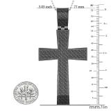 1.20 Carat (ctw) Round Black Diamond Mens Cross Pendant 1 1/4 CT, Black Plated Sterling Silver