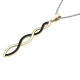 0.20 Carat (ctw) Round Black Diamond Ladies Swirl Infinity Pendant 1/5 CT, 10K Yellow Gold